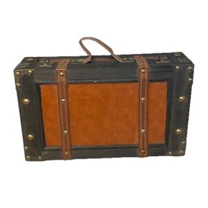 Vintiquewise Old Style Decorative Suitcase Decor Wooden Suitcase Box